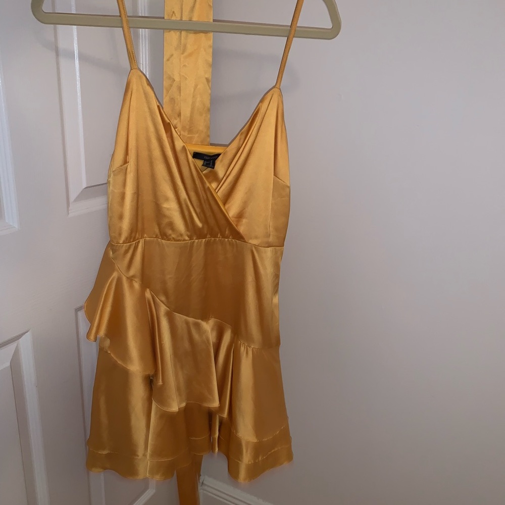 FOREVER21 YELLOW SILK DRESS